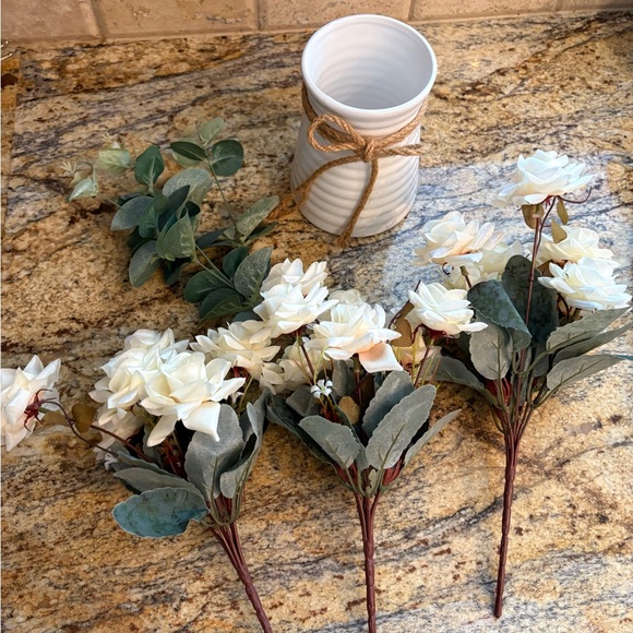 Other - Elegant White Floral Arrangement with Vase